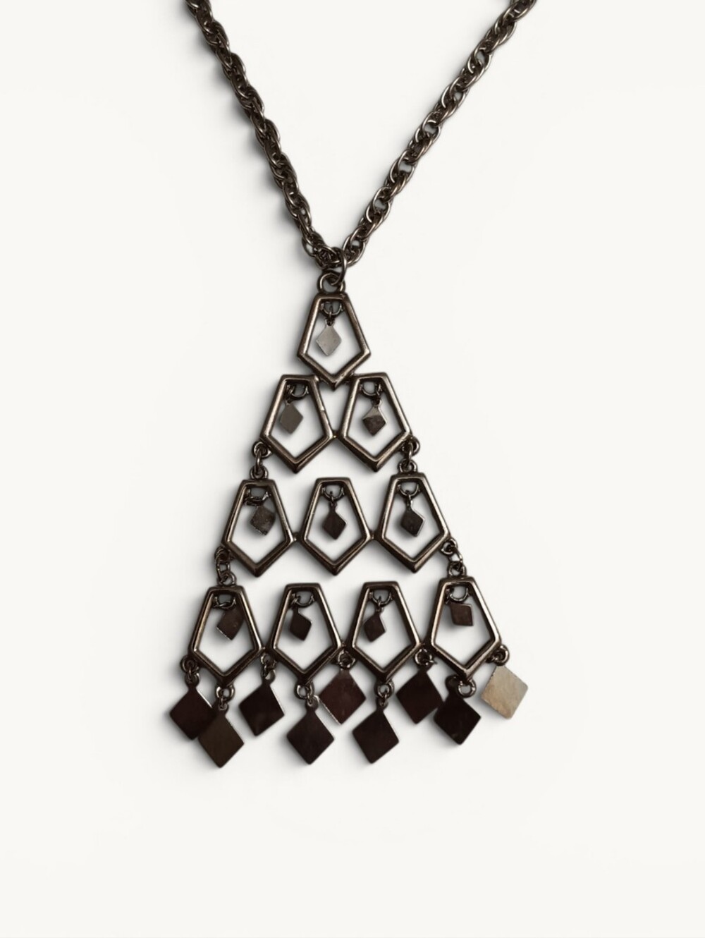 Lisner Vintage Geometric Tassel Pendant Necklace